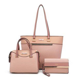 Nikky Agatha Shopper Bag 3-Piece Set NK12312 Pink